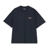 S/S Signature Script T-Shirt - Deep Night/Glassy Pink